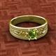 2 - Aileen Bold 7x5 mm Emerald Shape Peridot Solitaire Wide Band Promise Ring 
