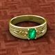 2 - Aileen Bold 7x5 mm Emerald Shape Emerald Solitaire Wide Band Promise Ring 