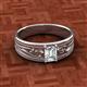 2 - Aileen Bold 1.00 ct IGI Certified Lab Grown Diamond Emerald Shape (7x5 mm) Promise Ring 