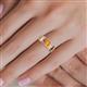 5 - Aileen Bold 7x5 mm Emerald Shape Citrine Solitaire Wide Band Promise Ring 