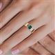 5 - Aileen Bold 7x5 mm Emerald Shape London Blue Topaz Solitaire Wide Band Promise Ring 