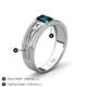 4 - Aileen Bold 7x5 mm Emerald Shape London Blue Topaz Solitaire Wide Band Promise Ring 