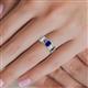 5 - Aileen Bold 7x5 mm Emerald Shape Blue Sapphire Solitaire Wide Band Promise Ring 