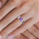 5 - Aileen Bold 7x5 mm Emerald Shape Amethyst Solitaire Wide Band Promise Ring 