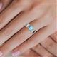 5 - Aileen Bold 7x5 mm Emerald Shape Blue Topaz Solitaire Wide Band Promise Ring 