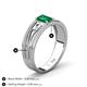 4 - Aileen Bold 7x5 mm Emerald Shape Emerald Solitaire Wide Band Promise Ring 