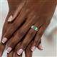 6 - Aileen Bold 7x5 mm Emerald Shape Emerald Solitaire Wide Band Promise Ring 