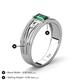 4 - Aileen Bold 7x5 mm Emerald Shape Created Alexandrite Solitaire Wide Band Promise Ring 