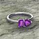 2 - Esther Emerald & Heart Shape Amethyst 2 Stone Duo Ring 