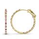 1 - Melissa 16.50 ctw (2.30 mm) Inside Outside Round Pink Tourmaline and Natural Diamond Eternity Hoop Earrings 