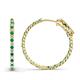 1 - Melissa 2.40 ctw (2.30 mm) Inside Outside Round Emerald and Natural Diamond Eternity Hoop Earrings 