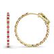 1 - Melissa 2.92 ctw (2.30 mm) Inside Outside Round Ruby and Natural Diamond Eternity Hoop Earrings 