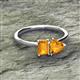 2 - Esther Emerald & Heart Shape Citrine 2 Stone Duo Ring 