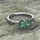 2 - Esther Emerald & Heart Shape Lab Created Alexandrite 2 Stone Duo Ring 