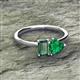 2 - Esther Emerald & Heart Shape Created Alexandrite & Created Emerald 2 Stone Duo Ring 
