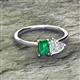 2 - Esther Emerald Shape Lab Created Emerald & Heart Shape White Sapphire 2 Stone Duo Ring 