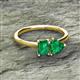 2 - Esther Emerald Shape Lab Created Emerald & Heart Shape Lab Created Emerald 2 Stone Duo Ring 