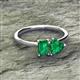 2 - Esther Emerald Shape Lab Created Emerald & Heart Shape Lab Created Emerald 2 Stone Duo Ring 
