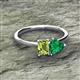 2 - Esther Emerald Shape Peridot & Heart Shape Lab Created Emerald 2 Stone Duo Ring 