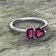 2 - Esther Emerald & Heart Shape Rhodolite Garnet 2 Stone Duo Ring 