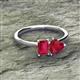 2 - Esther Emerald Shape Lab Created Ruby & Heart Shape Lab Created Ruby 2 Stone Duo Ring 