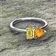 2 - Esther Emerald Shape Lab Created Yellow Sapphire & Heart Shape Citrine 2 Stone Duo Ring 