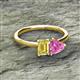 2 - Esther Emerald Shape Lab Created Yellow Sapphire & Heart Shape Lab Created Pink Sapphire 2 Stone Duo Ring 