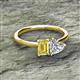 2 - Esther GIA Certified Heart Shape Diamond & Emerald Shape Lab Created Yellow Sapphire 2 Stone Duo Ring 