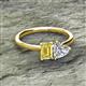 2 - Esther Emerald Shape Lab Created Yellow Sapphire & Heart Shape Forever Brilliant Moissanite 2 Stone Duo Ring 