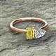 2 - Esther IGI Certified Heart Shape Lab Grown Diamond & Emerald Shape Lab Created Yellow Sapphire 2 Stone Duo Ring 