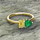 2 - Esther Emerald Shape Lab Created Yellow Sapphire & Heart Shape Lab Created Emerald 2 Stone Duo Ring 