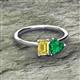 2 - Esther Emerald Shape Lab Created Yellow Sapphire & Heart Shape Lab Created Emerald 2 Stone Duo Ring 