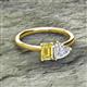 2 - Esther Emerald Shape Lab Created Yellow Sapphire & Heart Shape Lab Created White Sapphire 2 Stone Duo Ring 