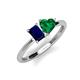 3 - Esther Emerald Shape Lab Created Blue Sapphire & Heart Shape Lab Created Emerald 2 Stone Duo Ring 