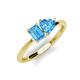 3 - Esther Emerald & Heart Shape Blue Topaz 2 Stone Duo Ring 