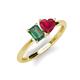 3 - Esther Emerald & Heart Shape Created Alexandrite & Created Ruby 2 Stone Duo Ring 