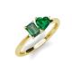3 - Esther Emerald & Heart Shape Created Alexandrite & Created Emerald 2 Stone Duo Ring 