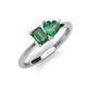 3 - Esther Emerald & Heart Shape Lab Created Alexandrite 2 Stone Duo Ring 