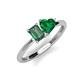 3 - Esther Emerald & Heart Shape Created Alexandrite & Created Emerald 2 Stone Duo Ring 
