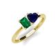 3 - Esther Emerald Shape Lab Created Emerald & Heart Shape Lab Created Blue Sapphire 2 Stone Duo Ring 