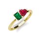 3 - Esther Emerald Shape Lab Created Emerald & Heart Shape Lab Created Ruby 2 Stone Duo Ring 