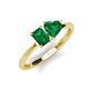 3 - Esther Emerald Shape Lab Created Emerald & Heart Shape Lab Created Emerald 2 Stone Duo Ring 