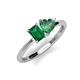 3 - Esther Emerald Shape Lab Created Emerald & Heart Shape Lab Created Alexandrite 2 Stone Duo Ring 