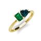 3 - Esther Emerald Shape Lab Created Emerald & Heart Shape London Blue Topaz 2 Stone Duo Ring 