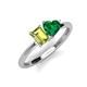 3 - Esther Emerald Shape Peridot & Heart Shape Lab Created Emerald 2 Stone Duo Ring 