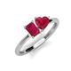 3 - Esther Emerald Shape Lab Created Ruby & Heart Shape Lab Created Ruby 2 Stone Duo Ring 