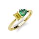 3 - Esther Emerald Shape Lab Created Yellow Sapphire & Heart Shape Lab Created Alexandrite 2 Stone Duo Ring 