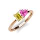 3 - Esther Emerald Shape Lab Created Yellow Sapphire & Heart Shape Lab Created Pink Sapphire 2 Stone Duo Ring 