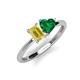 3 - Esther Emerald Shape Lab Created Yellow Sapphire & Heart Shape Lab Created Emerald 2 Stone Duo Ring 