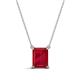 1 - Athena 2.95 ct Created Ruby Emerald Shape (9x7 mm) Solitaire Pendant Necklace 